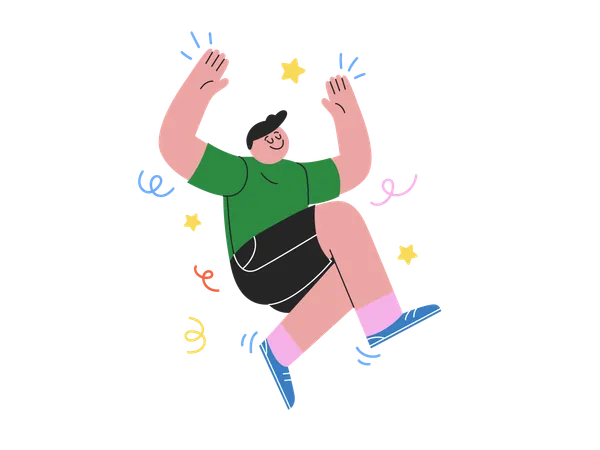 Boy celebrating happiness  Illustration