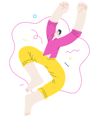 Boy celebrating success  Illustration