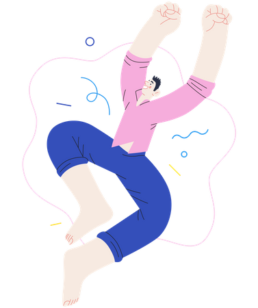 Boy celebrating success  Illustration