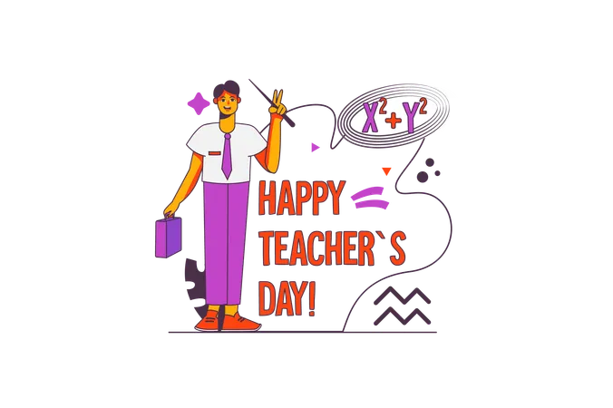 Boy celebrating teachers day  Illustration