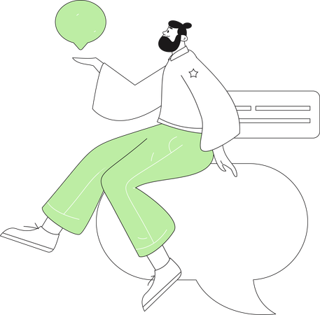 Boy chatting online  Illustration