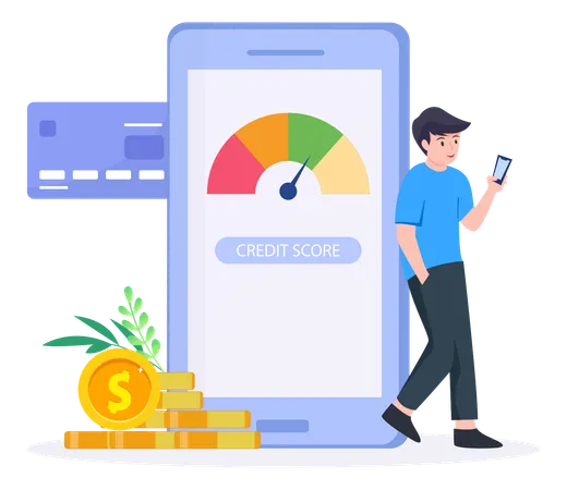 Credit Score Concept Document With Personal Credit History Illustration