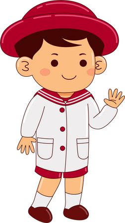 Boy Child In School Uniform  Illustration