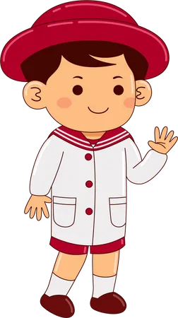 Boy Child In School Uniform  Illustration