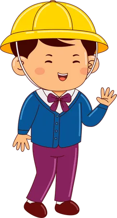 Boy Child In Uniform  Illustration