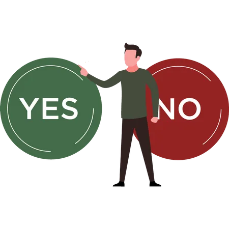 Boy chose yes  Illustration