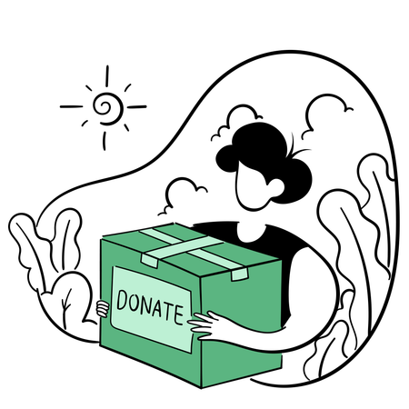 Boy collecting charity fundraising  일러스트레이션