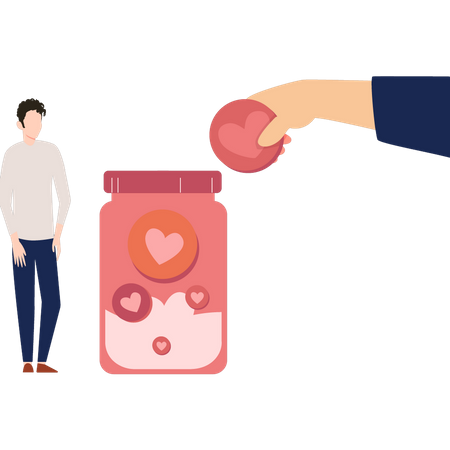 Boy collecting donation money  Illustration