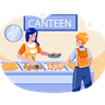food canteen counter illustrations