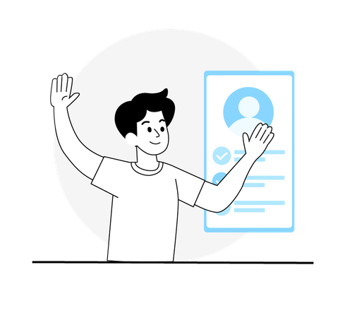 Boy Complete Account Verification  Illustration