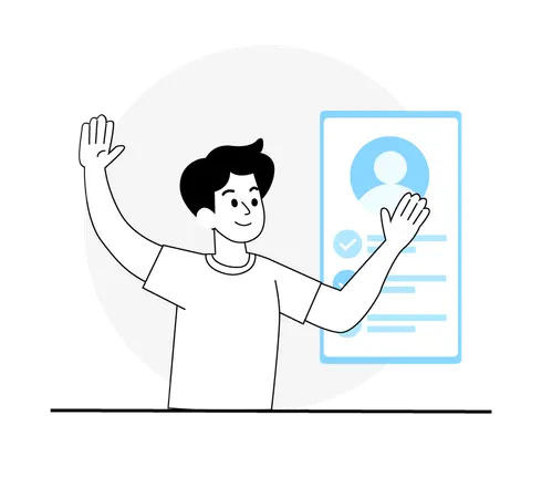 Boy Complete Account Verification  Illustration