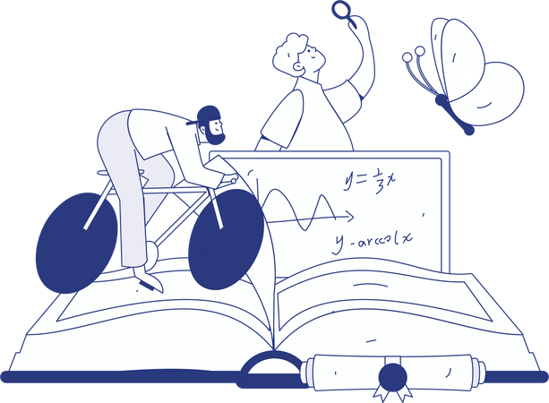 Boy  confident with school exams  Illustration