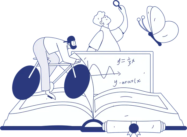 Boy  confident with school exams  Illustration