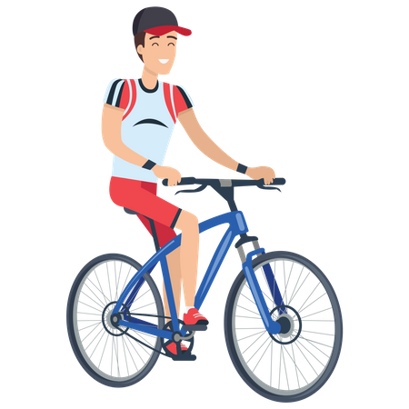 Boy cycling Illustration