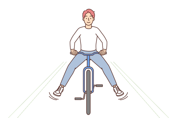 Boy cycling  Illustration