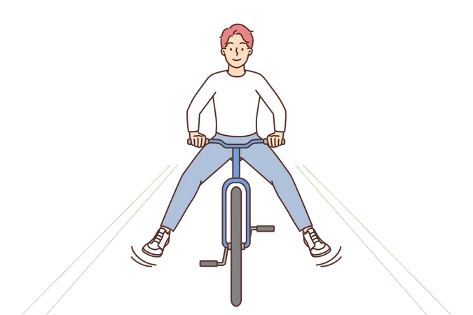 Boy cycling  Illustration