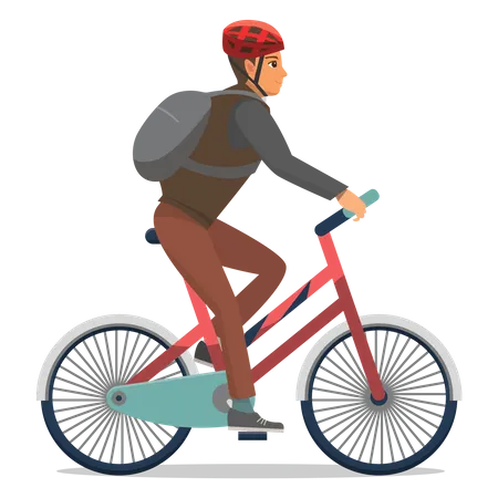 Boy cycling  Illustration