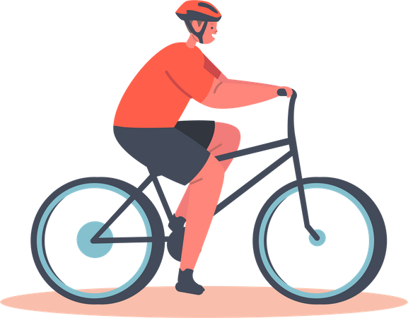 Boy Cyclist  Illustration