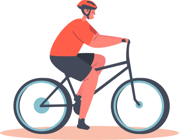 Boy Cyclist  Illustration