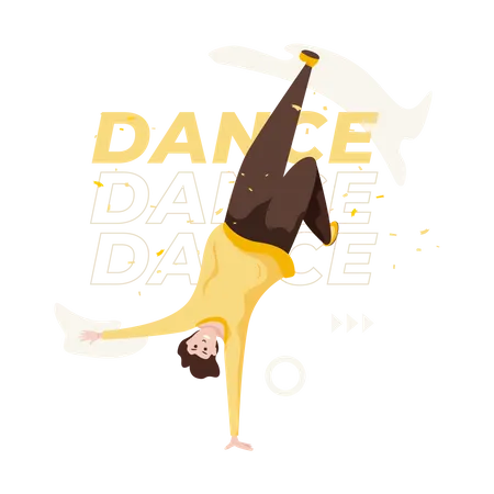 Boy dancing Illustration
