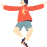 illustration for jumping joyfully