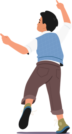 Boy dancing and rejoicing  Illustration