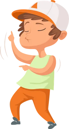 Boy dancing in birthday party  Illustration