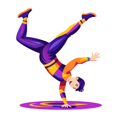 Boy dancing in circus  Illustration