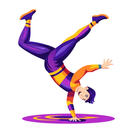 Boy dancing in circus  Illustration