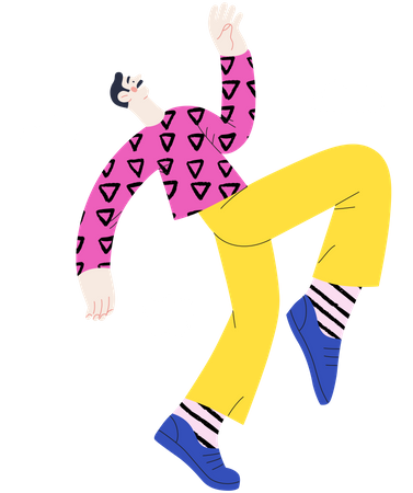 Boy dancing in happiness  Illustration