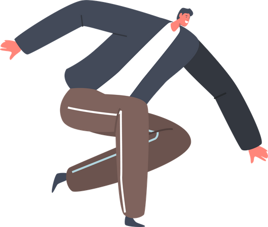 Boy dancing in happiness  Illustration