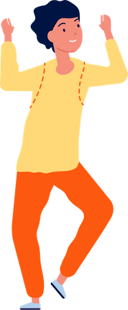 Boy dancing in party  Illustration