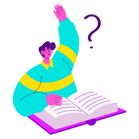 Boy doing Ask Question  Illustration