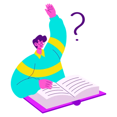 Boy doing Ask Question  Illustration