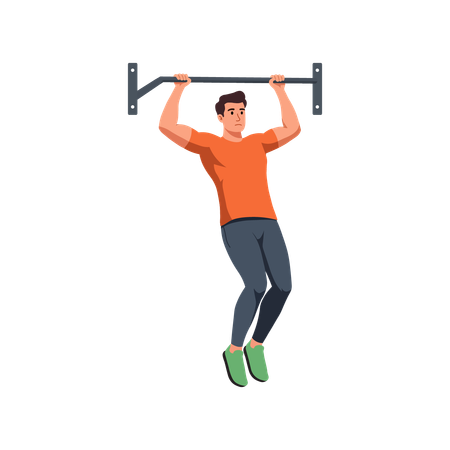 Boy doing Barbell Overhead Press  Illustration