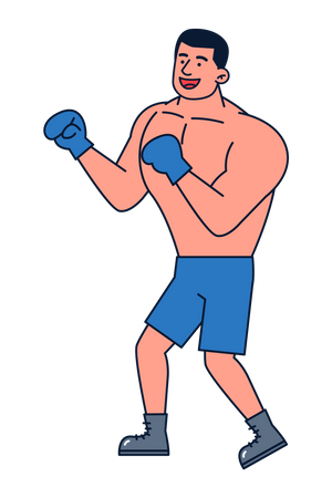 Boy doing boxing  Illustration