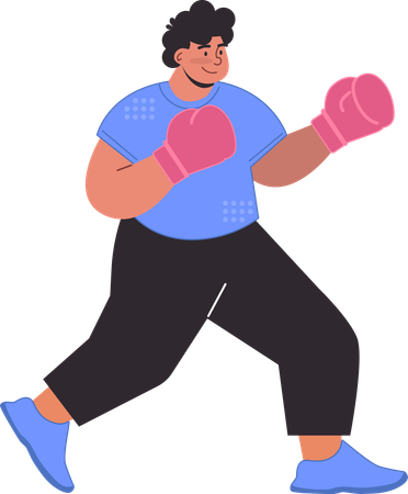 Boy doing boxing  Illustration