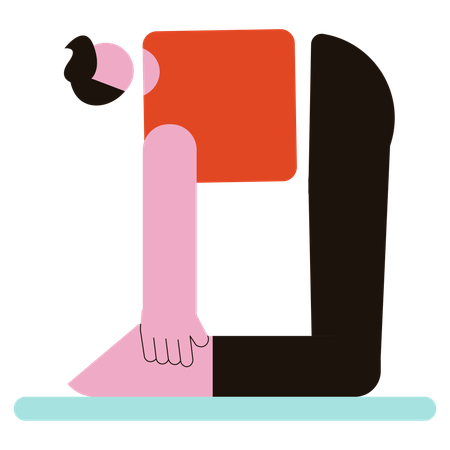 Boy doing Camel Pose  Illustration