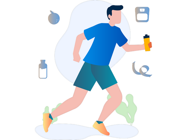 Boy doing cardio exercise  Illustration