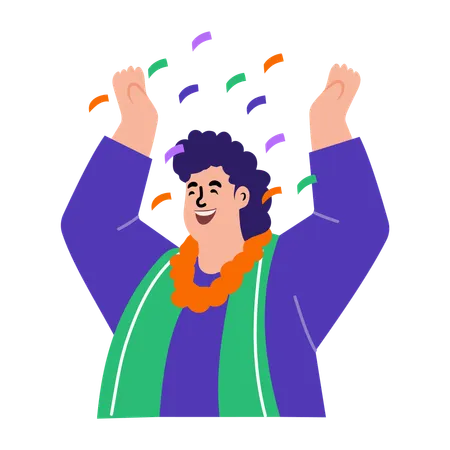 Boy doing celebration  Illustration