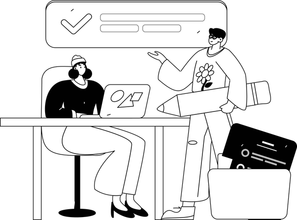 Boy doing competitive analysis  Illustration
