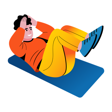 Boy doing core workout  Illustration