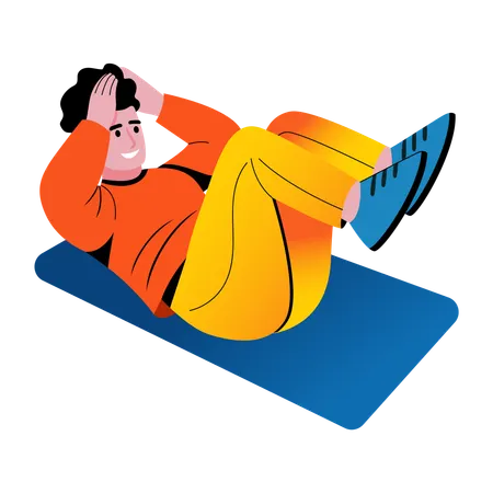Boy doing core workout  Illustration