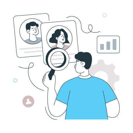 Boy doing Customer Analysis  Illustration
