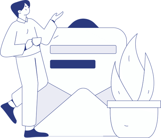 Boy doing customer analysis  Illustration