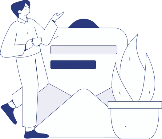 Boy doing customer analysis  Illustration