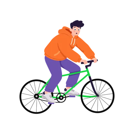 Boy doing cycling  Illustration