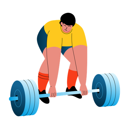 Boy doing deadlift exercise  Illustration