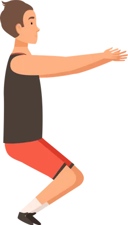 Boy doing exercise  Illustration