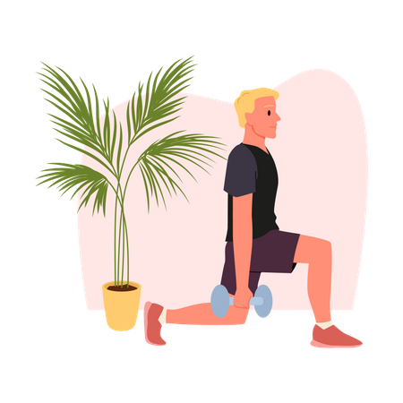 Boy doing exercise  Illustration